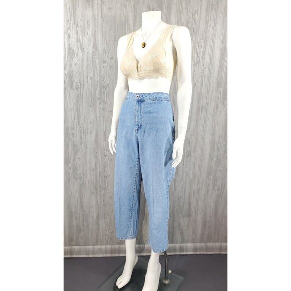 Vintage 90s Jean High Waist Cropped Bareback Granny Chic Coastal Liz Claiborne - Picture 1 of 4